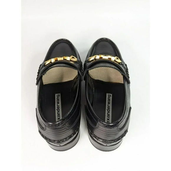 Alexander Wang Women's Carter Black Embossed Loafers Size 38.5 (MSRP $595) - Picture 8 of 12